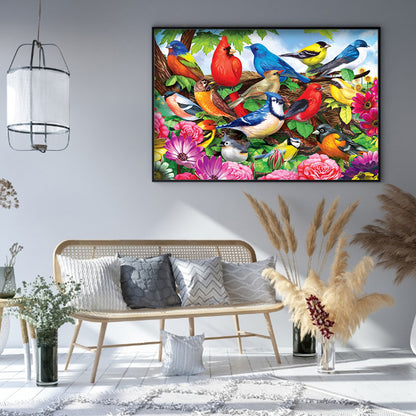 Bird Flower - Full Round Drill Diamond Painting 40*30CM