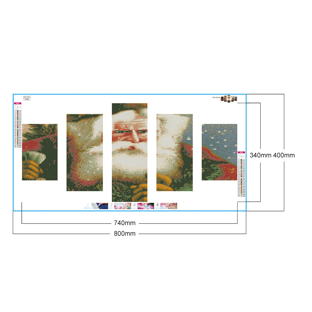 Santa Claus - Full Round Drill Diamond Painting 80*40CM