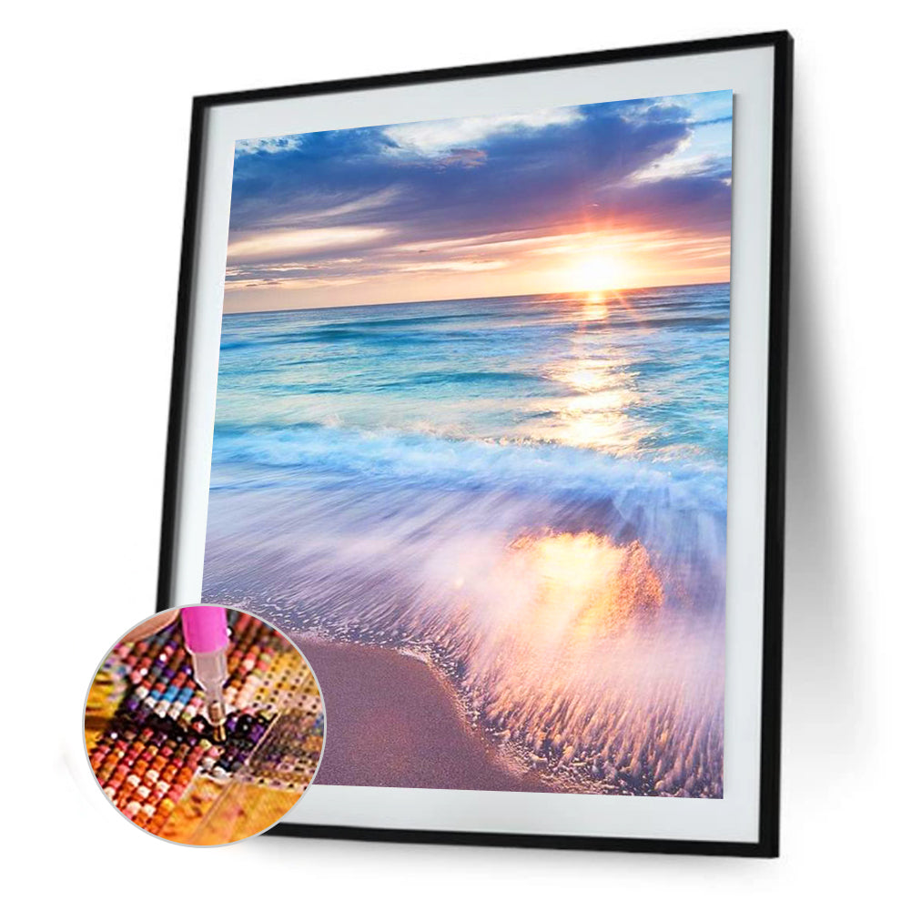Beach Sunrise - Full Round Drill Diamond Painting 30*40CM