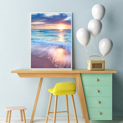 Beach Sunrise - Full Round Drill Diamond Painting 30*40CM
