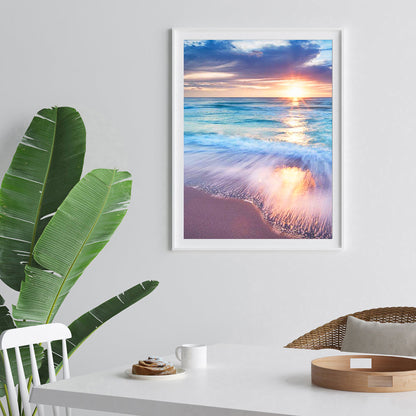 Beach Sunrise - Full Round Drill Diamond Painting 30*40CM