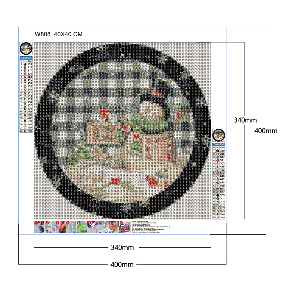 Snowman - Full Round Drill Diamond Painting 40*40CM