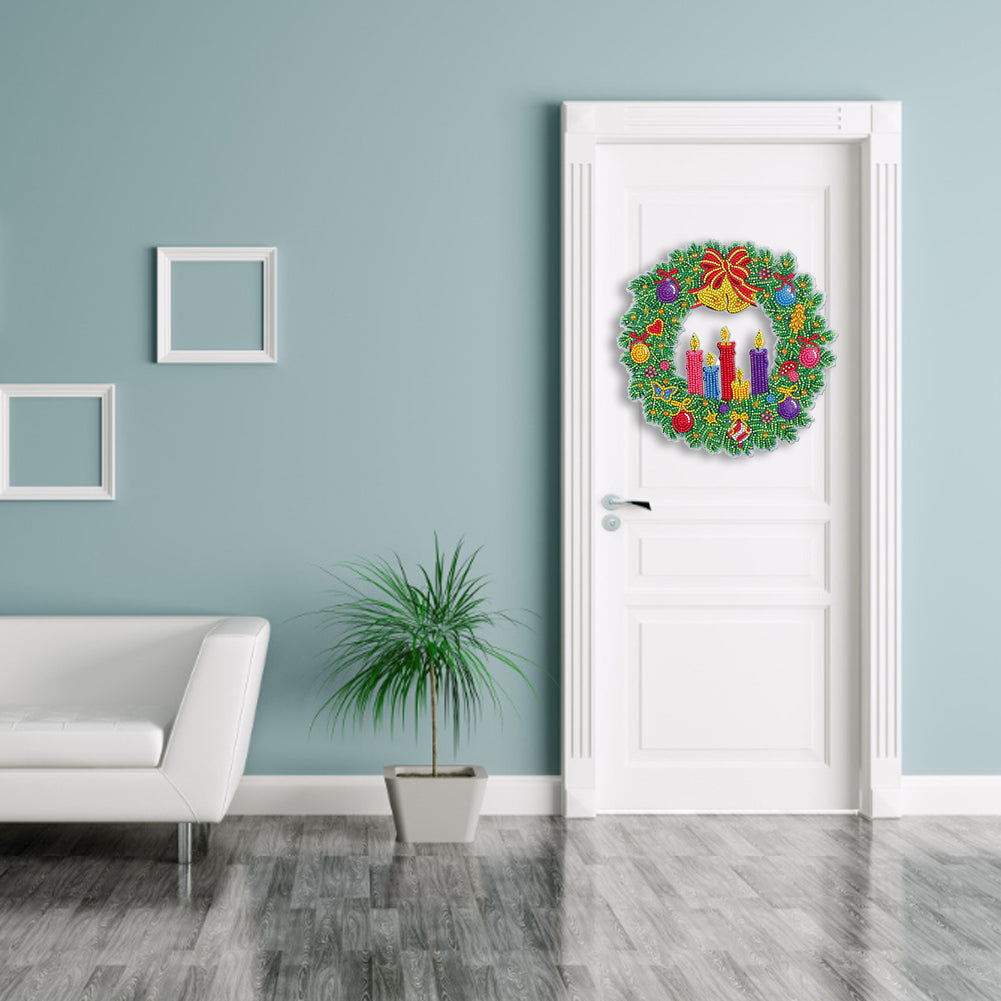 DIY Diamond Painting Hanging Christmas Flower Wreath Kit Home Door Decor