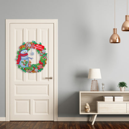 DIY Diamond Painting Hanging Christmas Flower Wreath Kit Home Door Decor