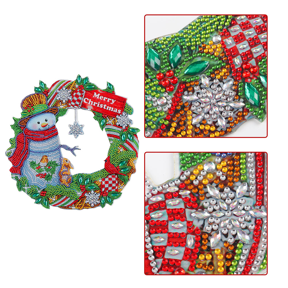 DIY Diamond Painting Hanging Christmas Flower Wreath Kit Home Door Decor