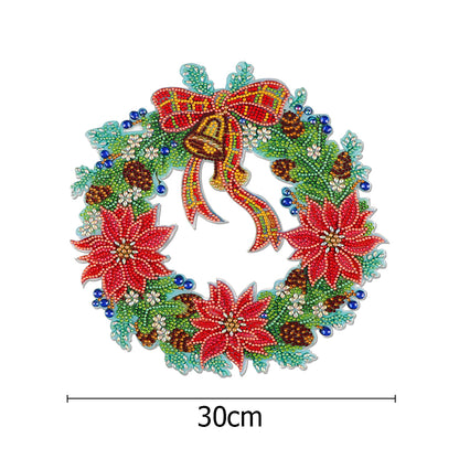 DIY Diamond Painting Hanging Christmas Flower Wreath Kit Home Door Decor