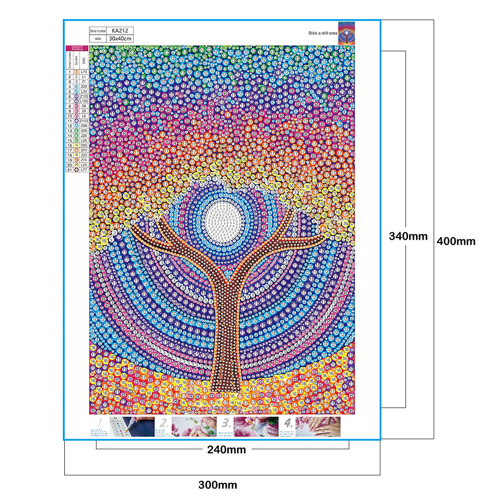 Tree - Special Shaped Drill Diamond Painting 30*40CM
