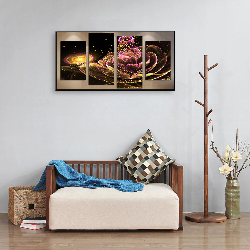 Glowing Flower - Full Round Drill Diamond Painting 80*40CM