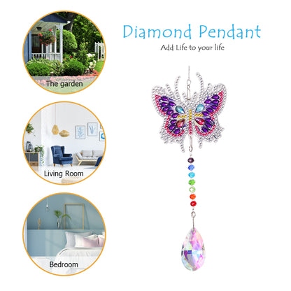 Crystal Diamond Angel Tears Catching Light Wind Chimes Hanging Garden Decor