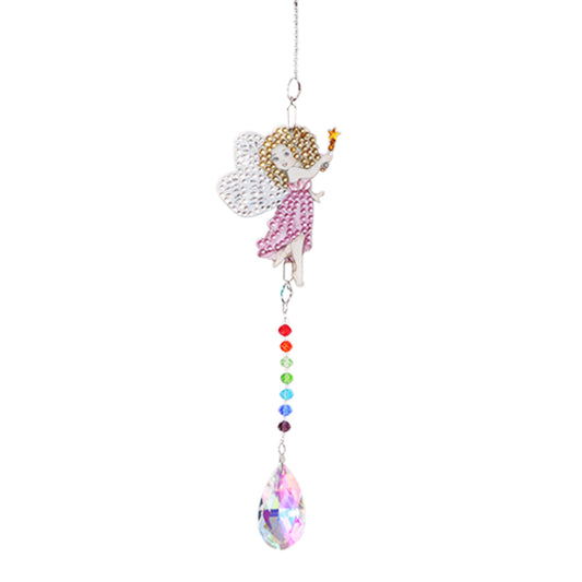 Crystal Diamond Angel Tears Catching Light Wind Chimes Hanging Garden Decor