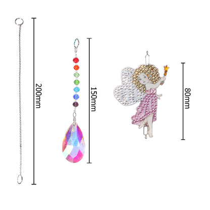 Crystal Diamond Angel Tears Catching Light Wind Chimes Hanging Garden Decor