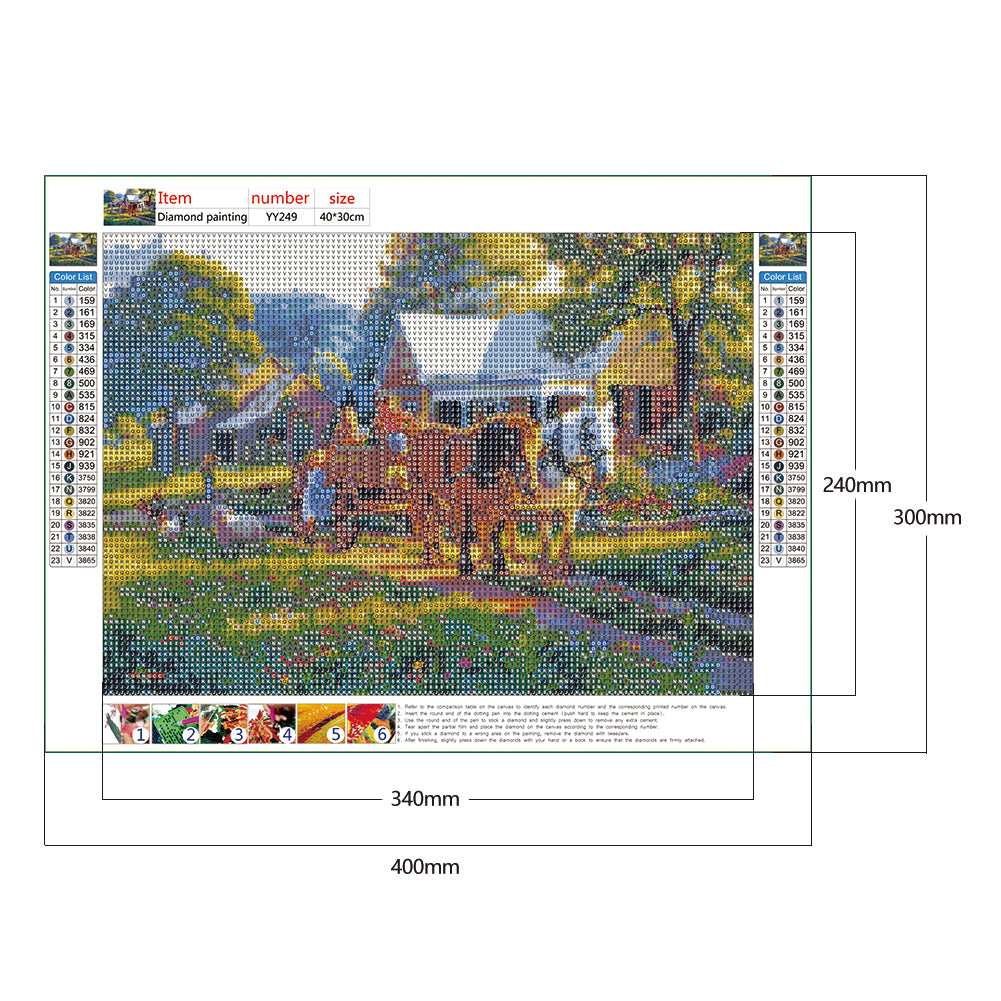 Farm - Full Round Drill Diamond Painting 40*30CM