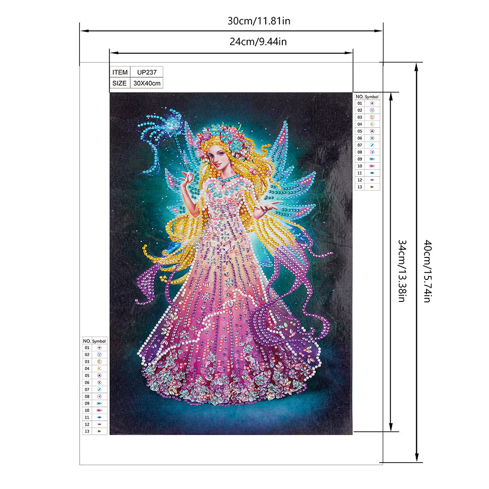 Wings Fairy - Special Shaped Drill Diamond Painting 30*40CM