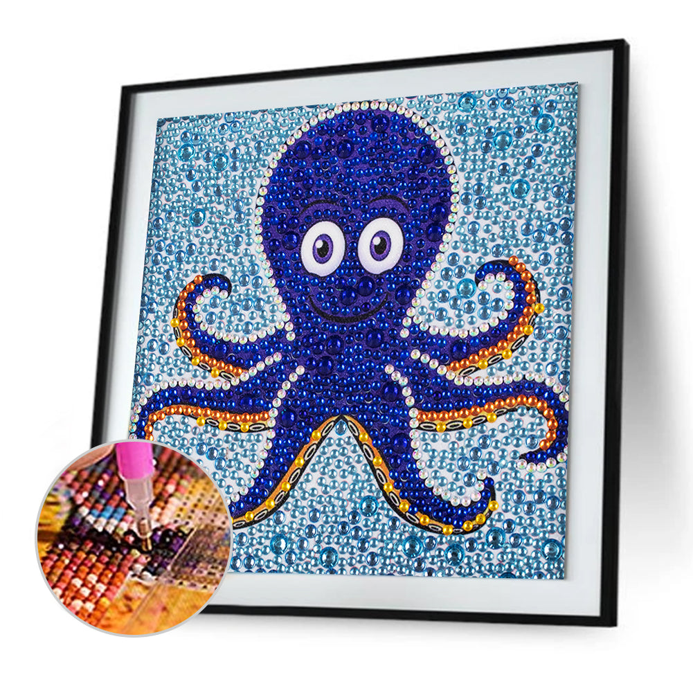 Cartoon Octopus - Special Shaped Drill Diamond Painting 18*18CM