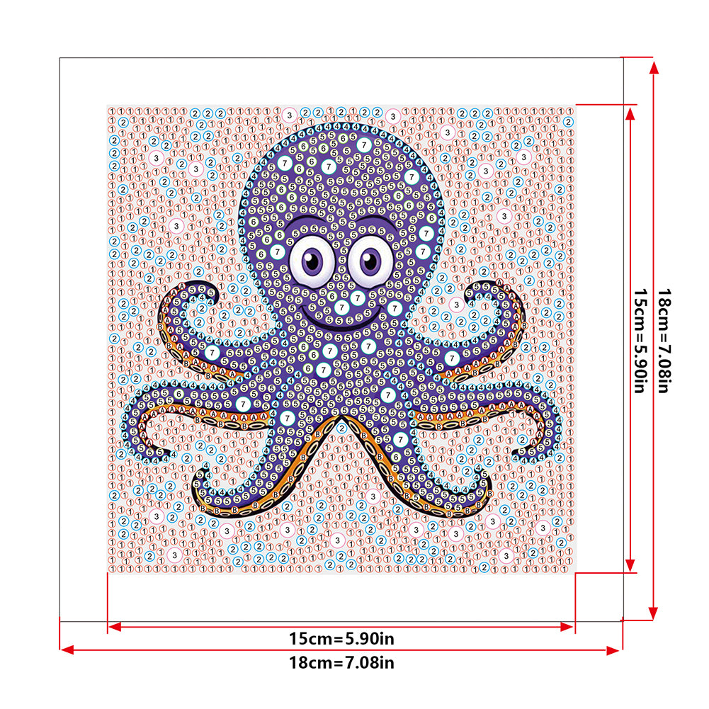 Cartoon Octopus - Special Shaped Drill Diamond Painting 18*18CM