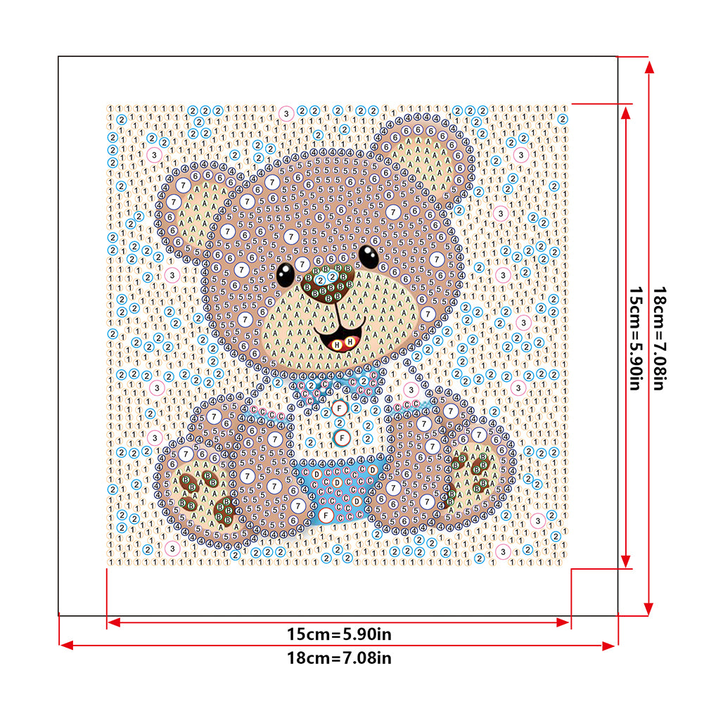 Cartoon Bear - Special Shaped Drill Diamond Painting 18*18CM