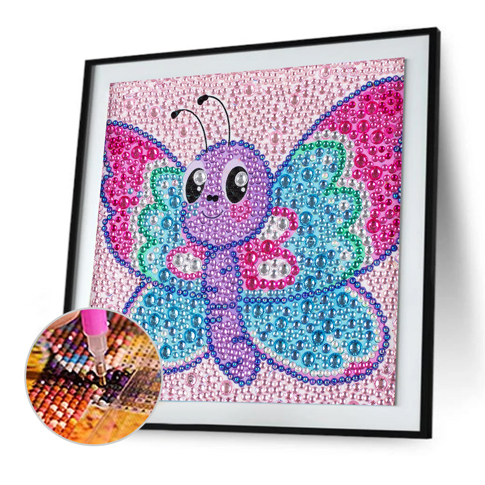 Cartoon Butterfly - Special Shaped Drill Diamond Painting 18*18CM