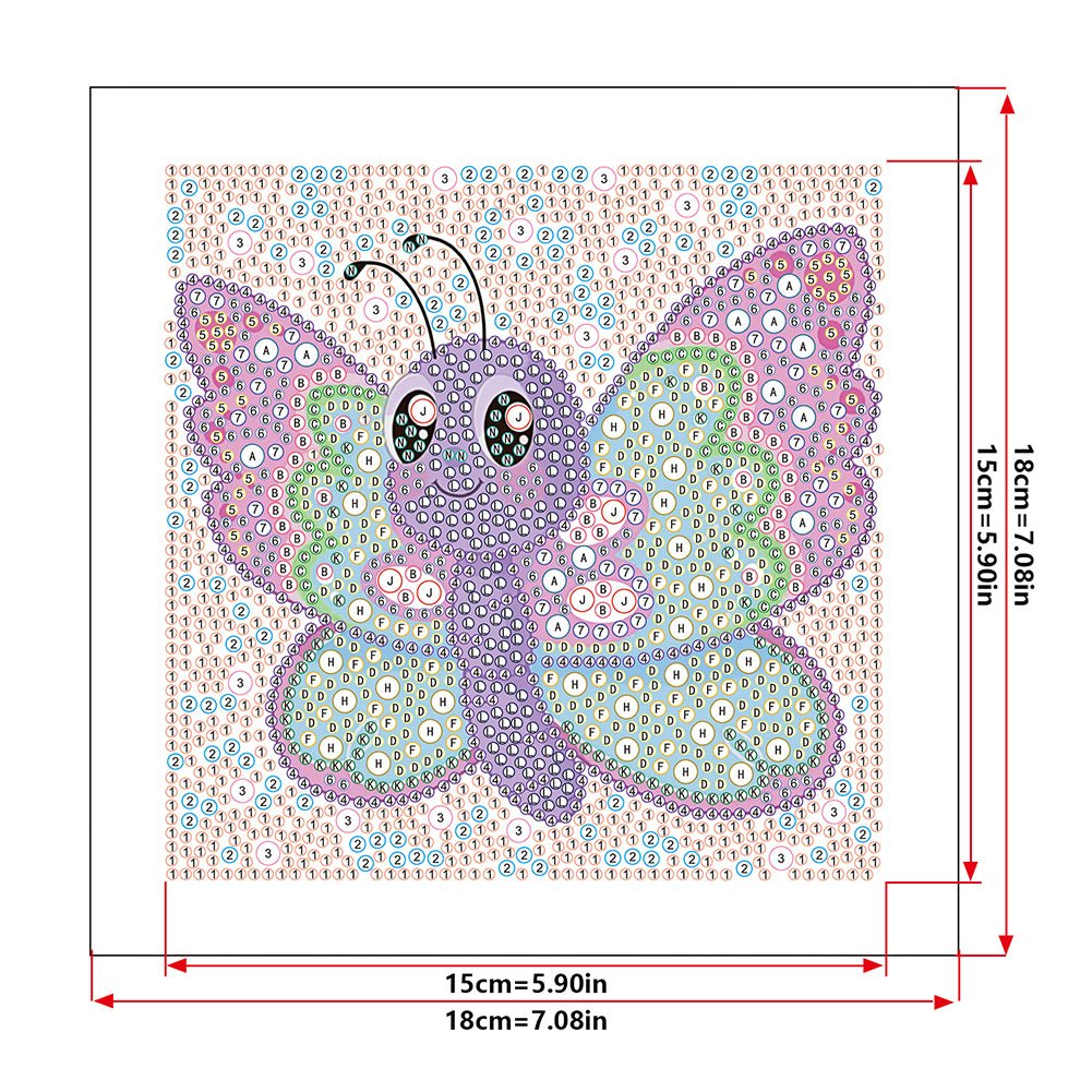 Cartoon Butterfly - Special Shaped Drill Diamond Painting 18*18CM