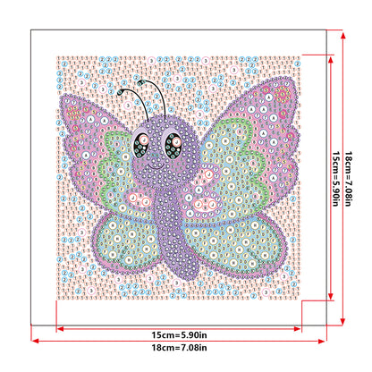 Cartoon Butterfly - Special Shaped Drill Diamond Painting 18*18CM