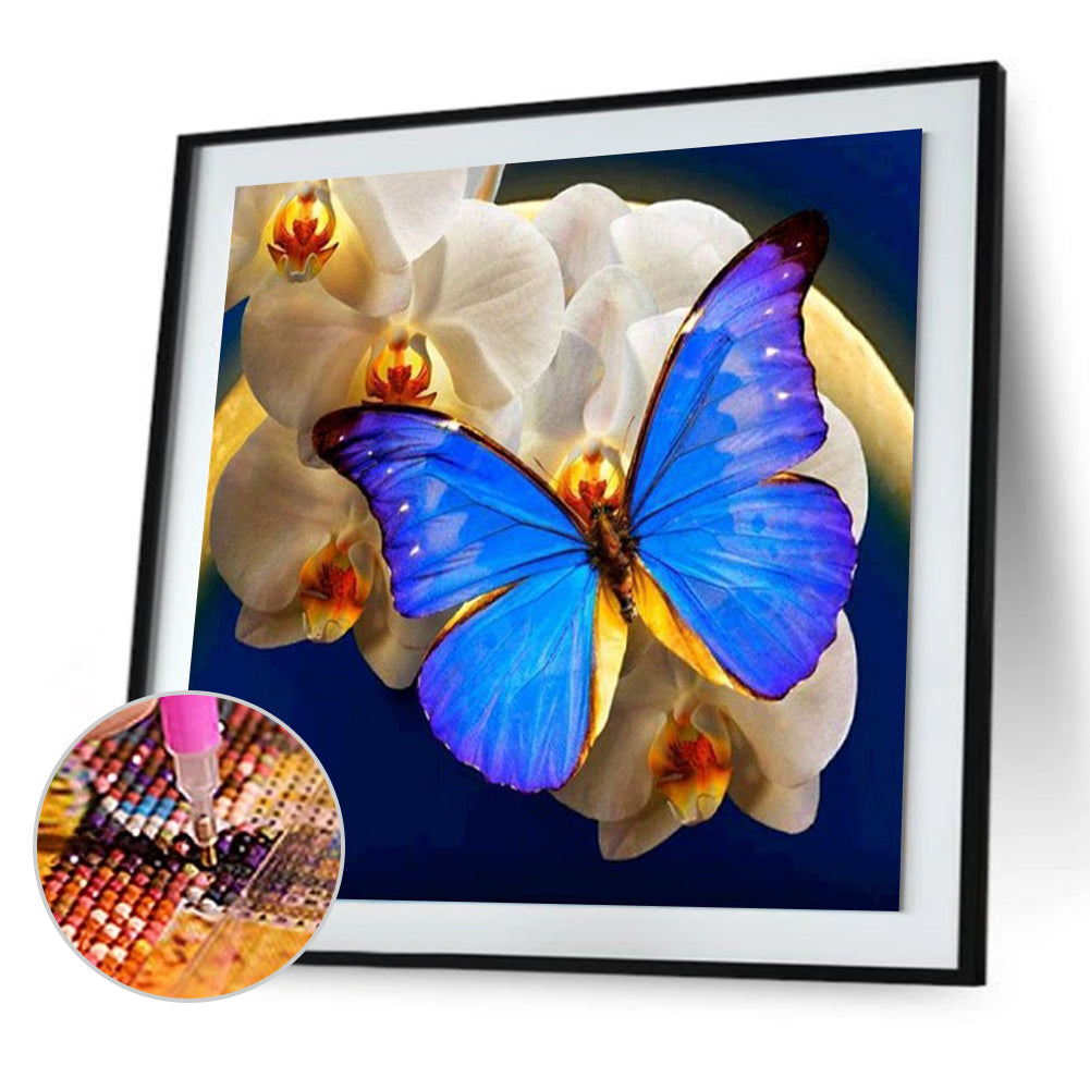 Butterfly Flower - Full Round Drill Diamond Painting 30*30CM