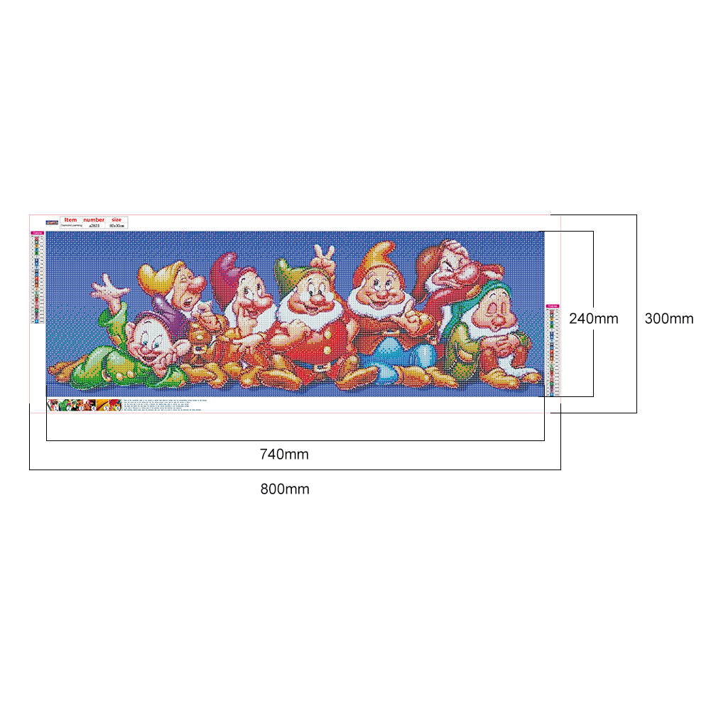 Seven Dwarfs - Full Round Drill Diamond Painting 80*30CM