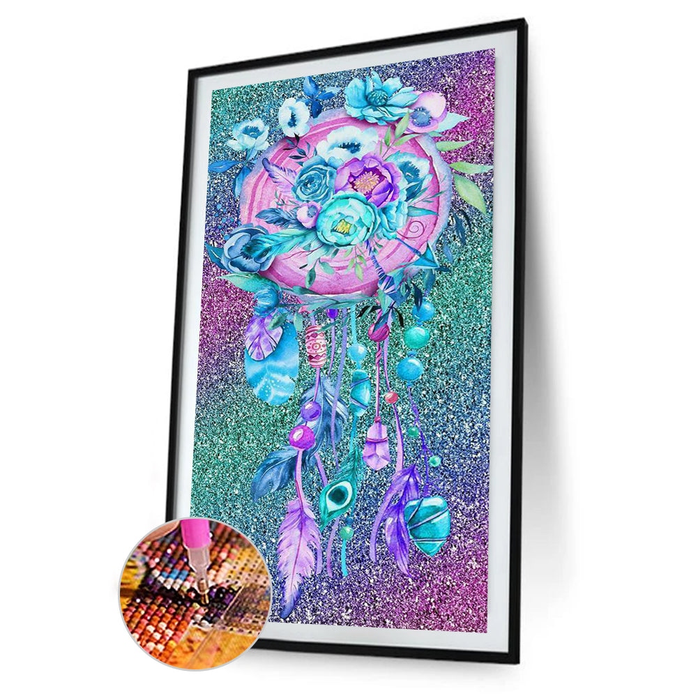 Flower Dreamcatcher - Full Round Drill Diamond Painting 40*80CM