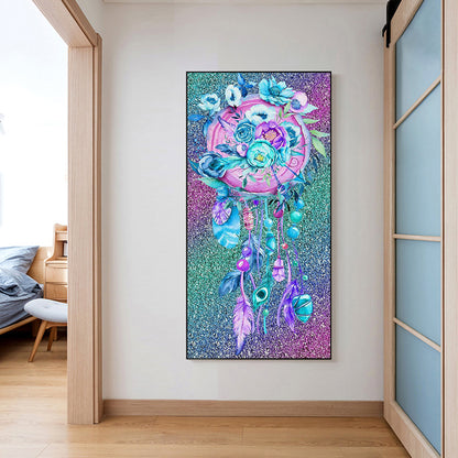 Flower Dreamcatcher - Full Round Drill Diamond Painting 40*80CM