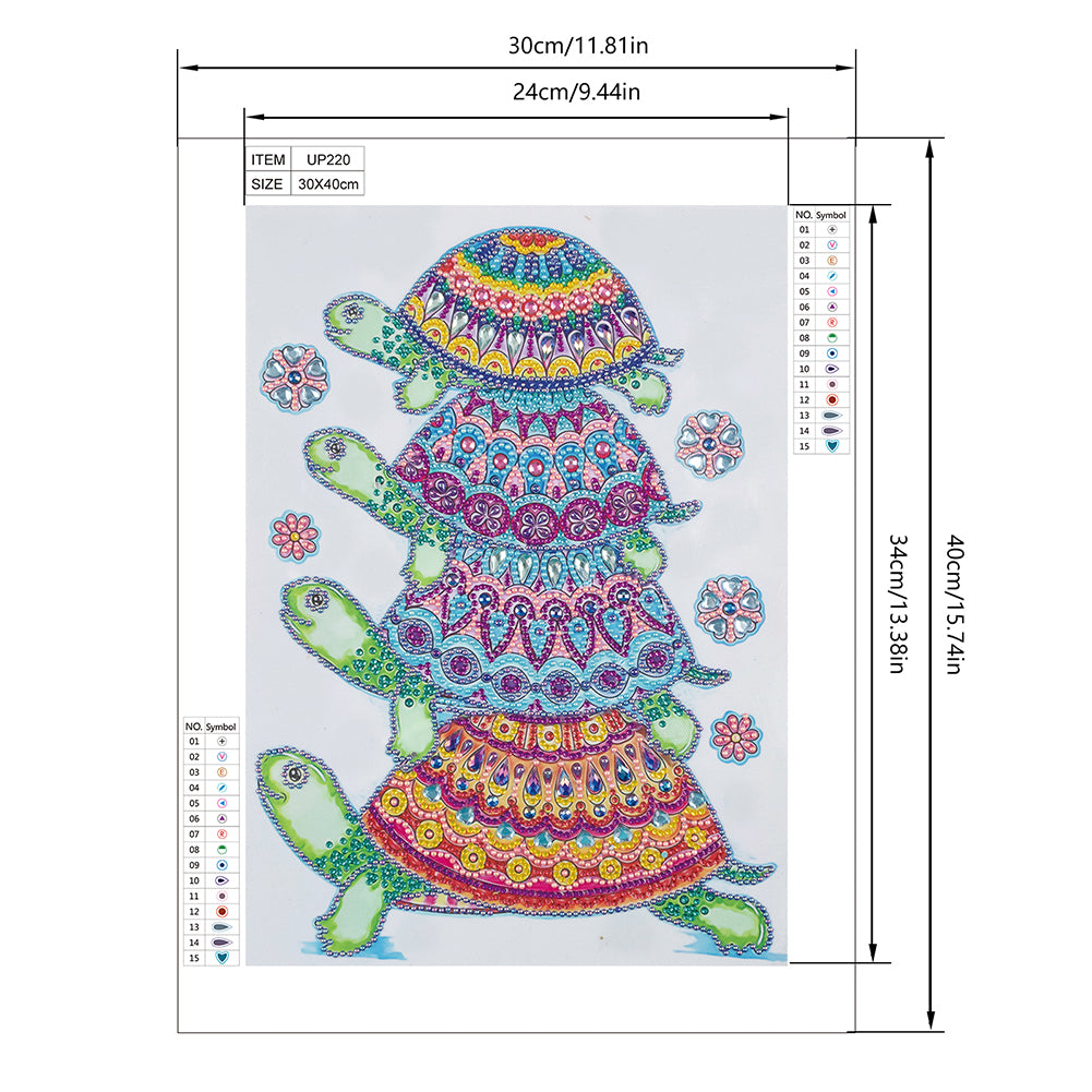 Turtles - Special Shaped Drill Diamond Painting 30*40CM