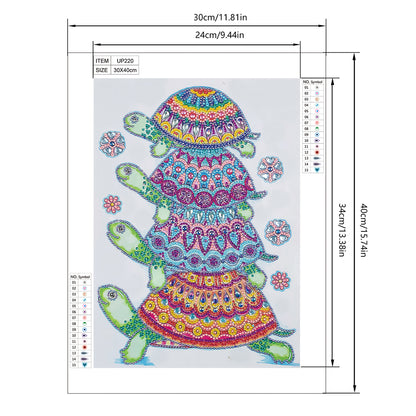 Turtles - Special Shaped Drill Diamond Painting 30*40CM