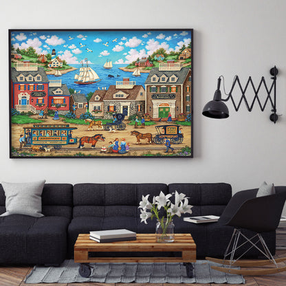 House Street - Full Round Drill Diamond Painting 50*40CM