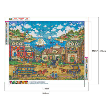 House Street - Full Round Drill Diamond Painting 50*40CM