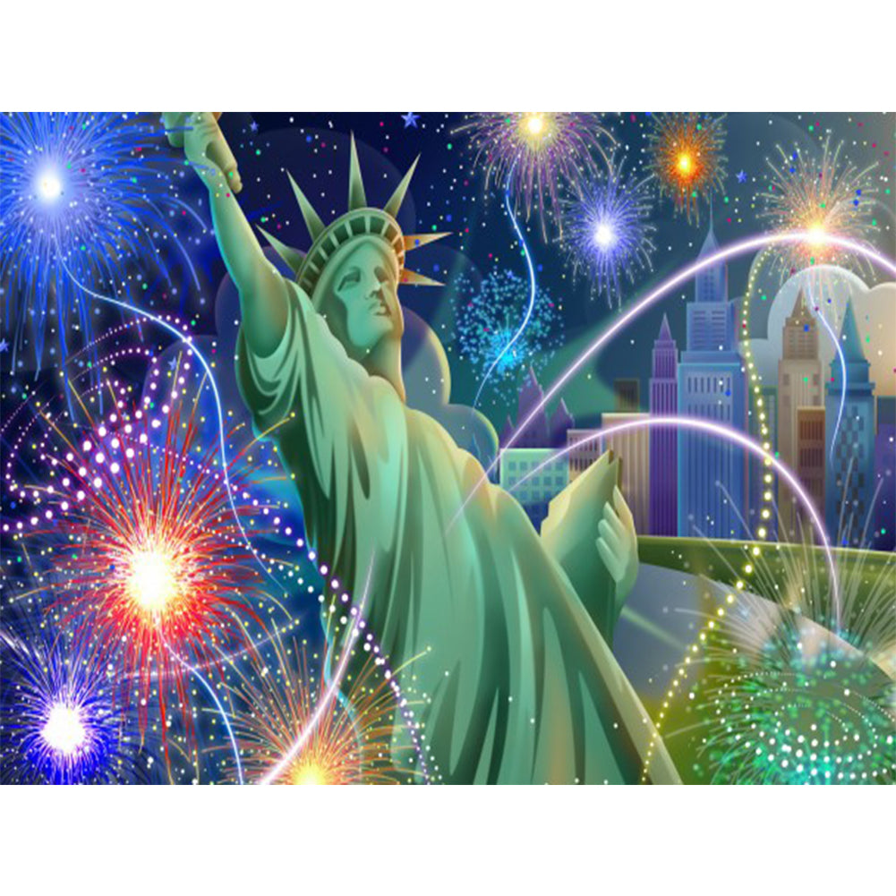 Statue Fireworks - Full Round Drill Diamond Painting 40*30CM