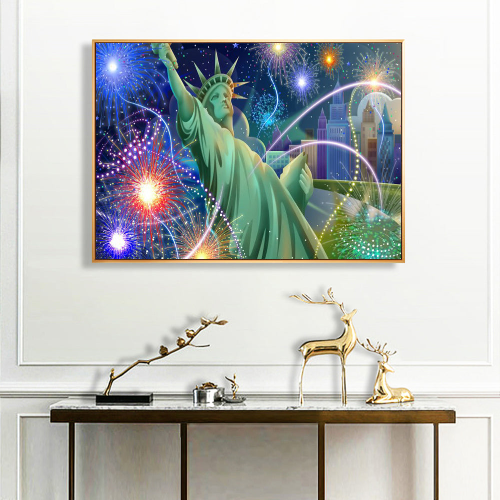 Statue Fireworks - Full Round Drill Diamond Painting 40*30CM