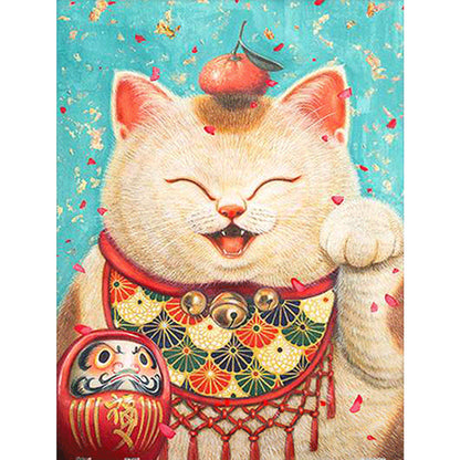 Cat - Full Round Drill Diamond Painting 30*40CM
