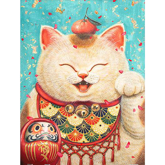 Cat - Full Round Drill Diamond Painting 30*40CM