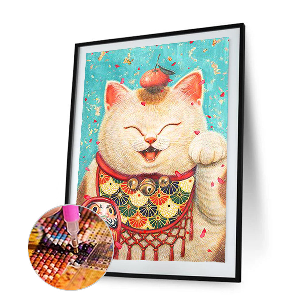 Cat - Full Round Drill Diamond Painting 30*40CM
