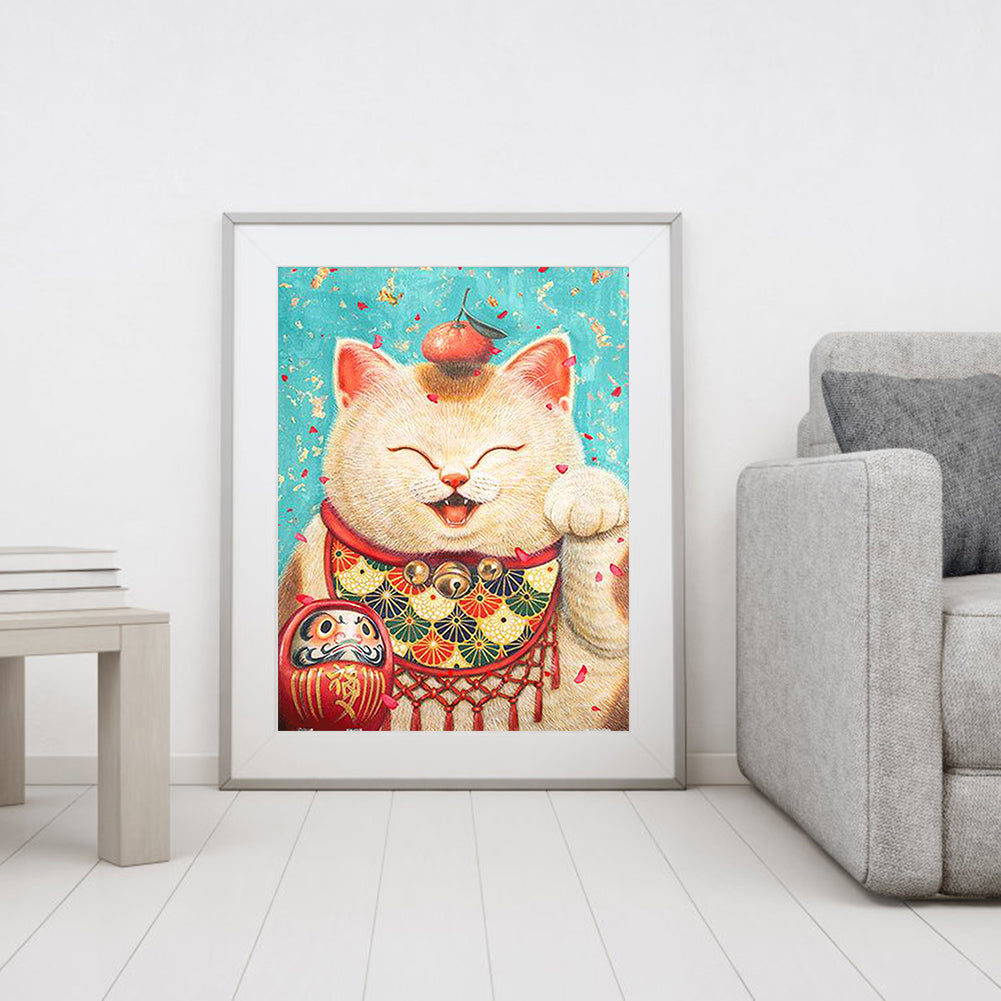 Cat - Full Round Drill Diamond Painting 30*40CM