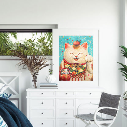 Cat - Full Round Drill Diamond Painting 30*40CM