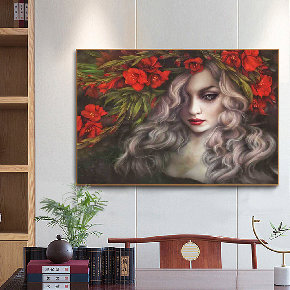 Beautiful Lady - Full Round Drill Diamond Painting 40*30CM