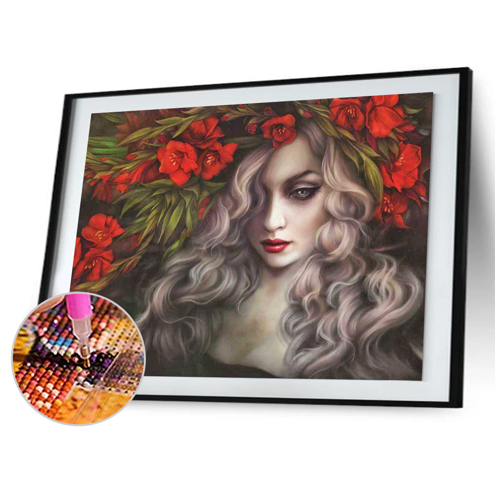 Beautiful Lady - Full Round Drill Diamond Painting 40*30CM