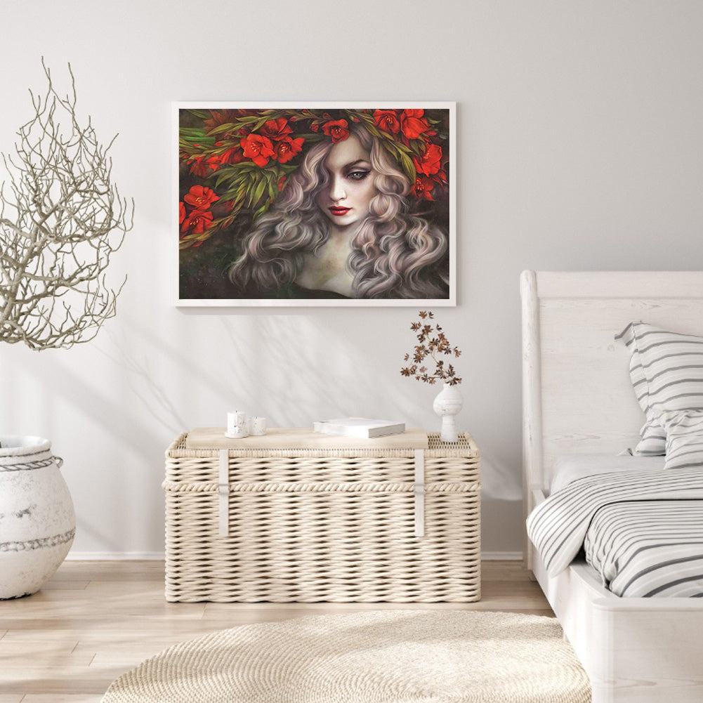 Beautiful Lady - Full Round Drill Diamond Painting 40*30CM