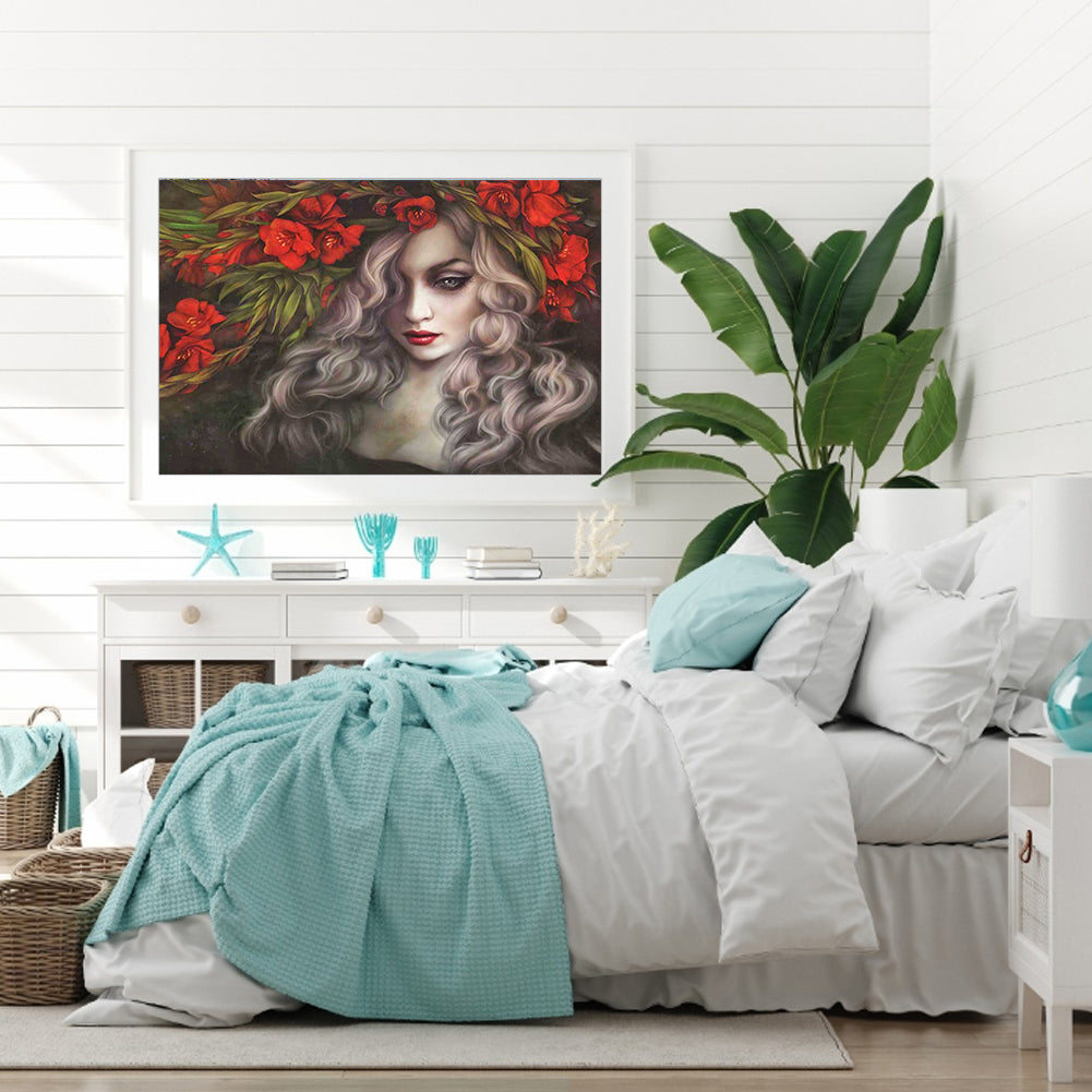 Beautiful Lady - Full Round Drill Diamond Painting 40*30CM