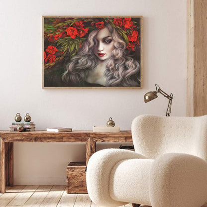 Beautiful Lady - Full Round Drill Diamond Painting 40*30CM