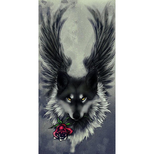 Wing Wolf - Full Round Drill Diamond Painting 40*80CM