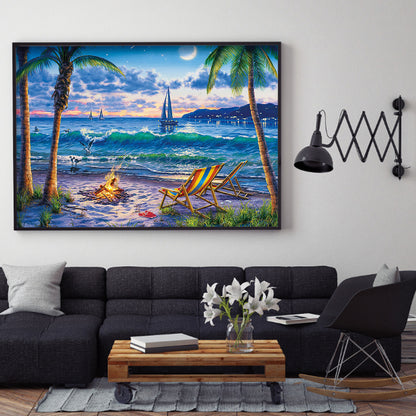 Seaside Scenery - Full Round Drill Diamond Painting 50*40CM