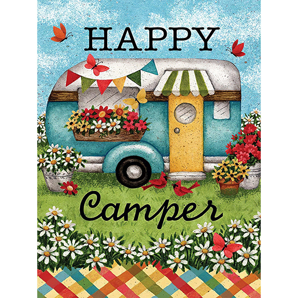 Happy Camping - Full Round Drill Diamond Painting 30*40CM