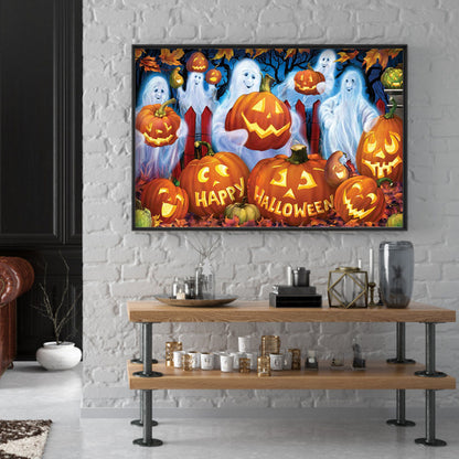 Pumpkin Ghost - Full Round Drill Diamond Painting 45*30CM