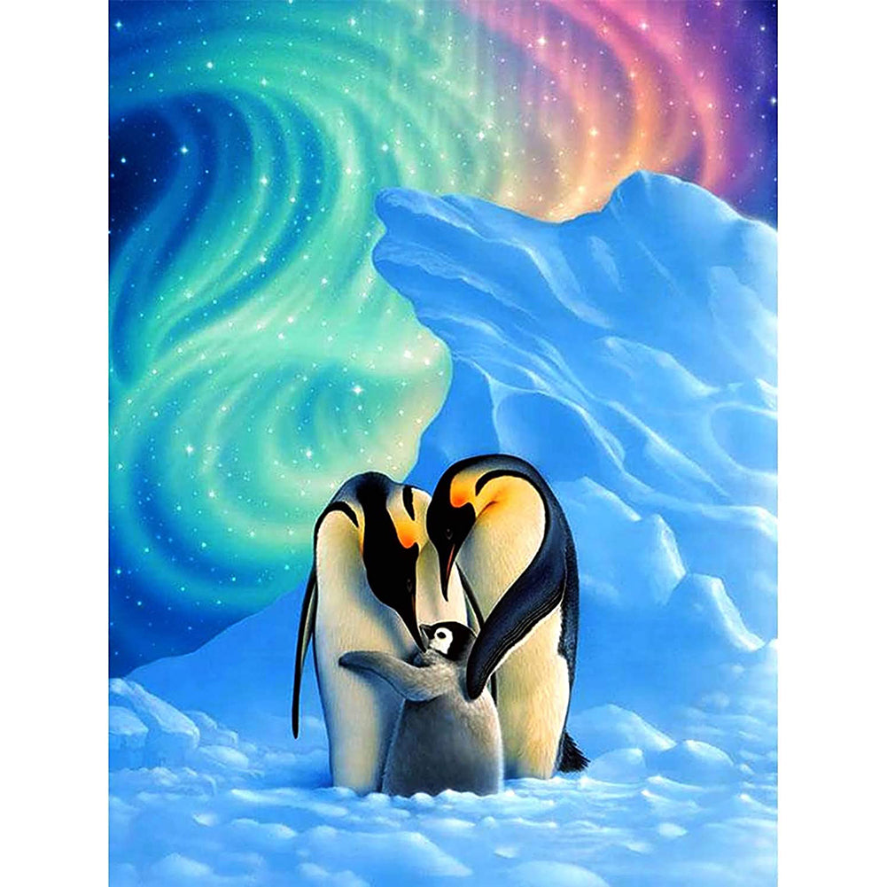 Penguin Family - Full Round Drill Diamond Painting 30*40CM