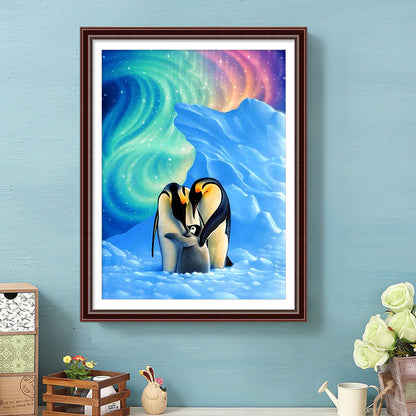 Penguin Family - Full Round Drill Diamond Painting 30*40CM