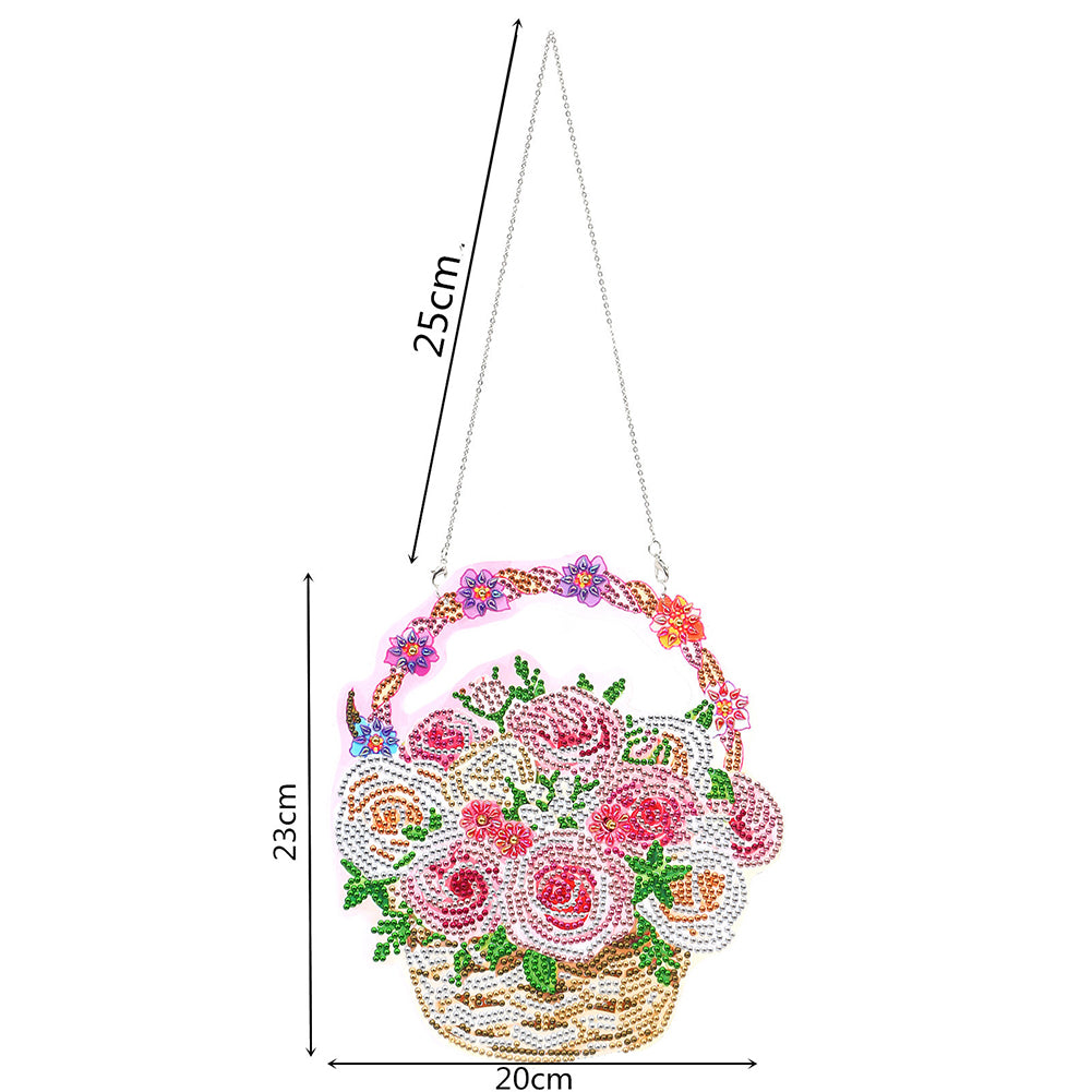 5D DIY Spot Drill Diamond Flower Basket Kit Art Rhinestone Craft Home Decor